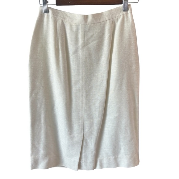 Vintage Christian Dior Elegant Cream Women's Skirt Size 8 With Pockets! - Picture 12 of 14